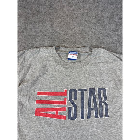 Vintage 90s Converese All Star Shirt Mens Medium Gray Streetwear Graphic Tee - Picture 2 of 4
